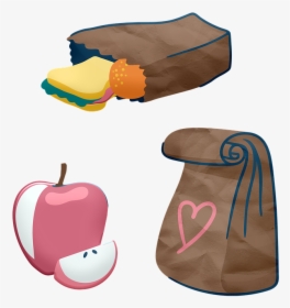 School Lunch Bag, Lunch Bag, Sandwich, Orange, Apple - Apple, HD Png Download, Free Download
