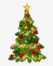 Christmas Tree Line Art - Vintage Christmas Tree Clipart, HD Png Download, Free Download