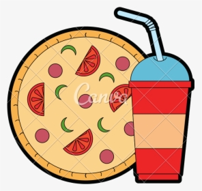 Pizza Clip Delicious - Pizza And Soda Clipart Png, Transparent Png, Free Download