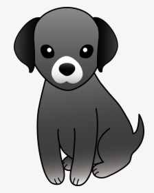Little Gray Puppy - Transparent Cartoon Black Dog, HD Png Download, Free Download