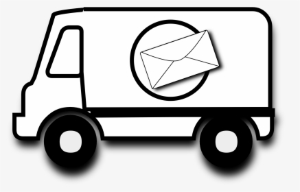Mail Black And White Clipart - Mail Van Clipart Black And White, HD Png Download, Free Download