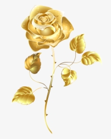 Golden Rose Transparent Image - Gold Flower Transparent Background, HD Png Download, Free Download