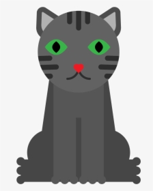 Korat Kitten Whiskers Black Cat Hello Kitty - Domestic Short-haired Cat, HD Png Download, Free Download