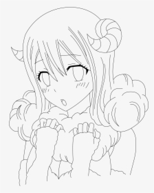 Png Black And White Stock Aries Drawing - Fairy Tail Aries Line Art, Transparent Png, Free Download