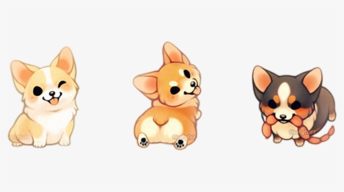 #tumblr #puppy #puppys #dog #dogs #cute #corgi #corgis - Cute Kawaii Dog Drawings, HD Png Download, Free Download