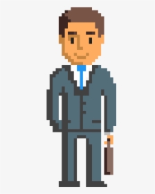 Pixel Art Man In Suit, HD Png Download, Free Download
