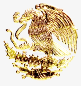 Mexican Eagle Png - Mexico Coat Of Arms Gold, Transparent Png, Free Download