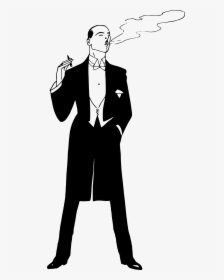 Smoking In A Big - Cartoon Man In Tux, HD Png Download, Free Download