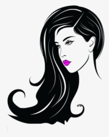 Hairstyle,art,black Hair - Woman Face Icon Png, Transparent Png - kindpng