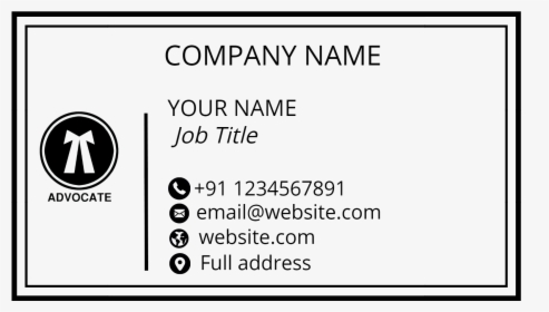 Advocate Business Card - Advocate Visiting Card Design, HD Png Download, Free Download