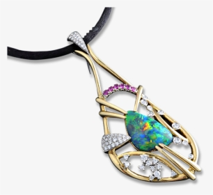 Art Nouveau Black Opal Pendant By Krementz - Opal, HD Png Download, Free Download