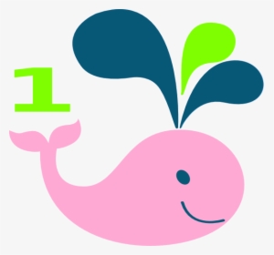 Blue And Pink Whale Cartoon, HD Png Download, Free Download