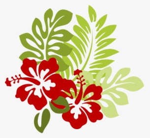 Red With Green Leaves Side Svg Clip Arts - Hibiscus Clip Art, HD Png Download, Free Download