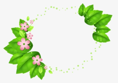 #green #leaf #circle #circleframe #frame #border #circleborder - Pink And Green Flowers Png, Transparent Png, Free Download