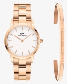 Gift Set Dw00100213 Dw00400003 Iconic Link 28mm Rose - Daniel Wellington Iconic Link, HD Png Download, Free Download