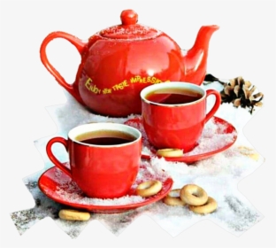 #tea #teacup #redcap #catle #table #snow #hottea #smoke - Teapot, HD Png Download, Free Download
