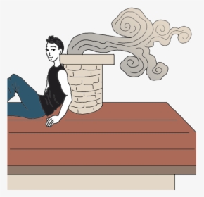 Transparent Chimney Smoke Clipart - Somebody Sitting On A Rooftop, HD Png Download, Free Download
