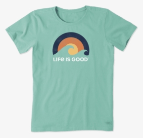 Women"s Sunshine & Waves Crusher Tee - Life Is Good Shirts, HD Png Download, Free Download