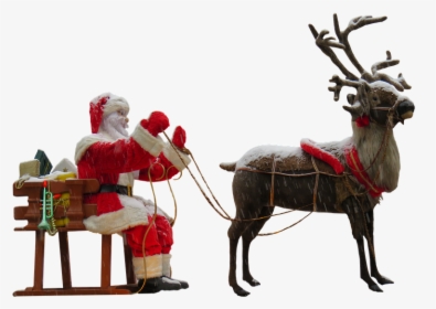 Santa Claus And Reindeer Png, Transparent Png, Free Download