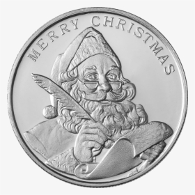 1 Oz Christmas Santa Claus Silver Round Obverse - Australia Year Of The Monkey Silver Coin, HD Png Download, Free Download