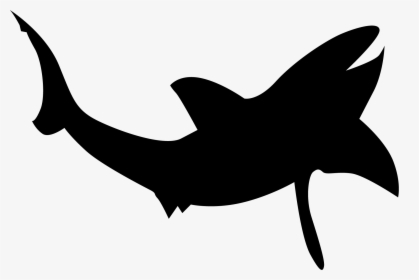 Shark Silhouette Clip Art - Whale Silhouette Cartoon Shark, HD Png Download, Free Download