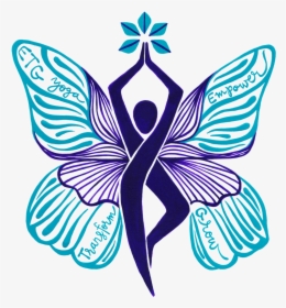 Empowertransformgrowyoga Resize - Yoga Butterfly Art, HD Png Download, Free Download