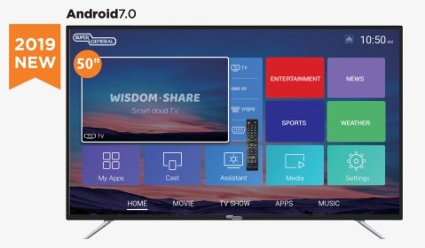 50” Fhd Smart Led Tv - Super General Smart Tv, HD Png Download, Free Download