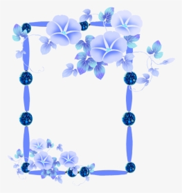 Frame Clipart Blue Flower - Morning Glory Frame Png, Transparent Png, Free Download