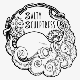 Steampunk Octopus Wearing Goggles Gears Salty Sculptress - Circle, HD Png Download, Free Download