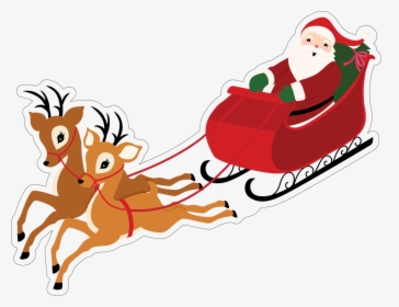 Santa Claus On His Sleigh Clipart, HD Png Download, Free Download