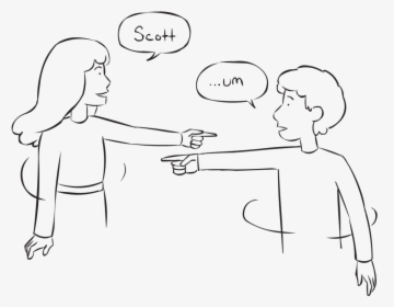 Two People Pointing To Each Other As Part Of Fast-paced - Line Art, HD Png Download, Free Download