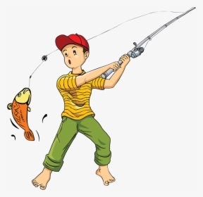 Fishing Rod Cartoon Clip - Fishing Cartoon Png, Transparent Png, Free Download