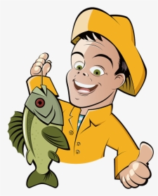 Fishing Cartoon Fisherman Clip Art - Cartoon Man With Fish, HD Png Download, Free Download
