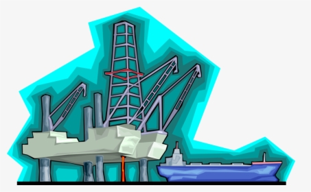 Vector Illustration Of Offshore Petroleum Fossil Fuel - Illustration, HD Png Download, Free Download