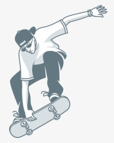Drawing Of Of A Guy With A Skate Board, HD Png Download, Free Download