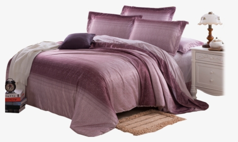 Bed With Purple Bedding Transparent, HD Png Download, Free Download