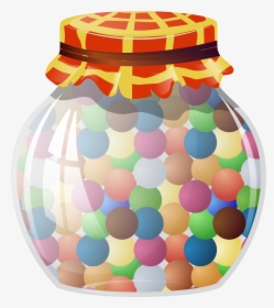 Lollipop Jar Bean Clip - Clipart Jar Of Sweets, HD Png Download, Free Download