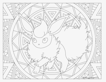 Flareon Eevee Evolutions Coloring Pages Printable - Pokemon Coloring Pages For Adults, HD Png Download, Free Download