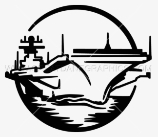 Navy Clipart Aircraft Carrier - Silhouette Of Aircraft Carrier, HD Png Download, Free Download