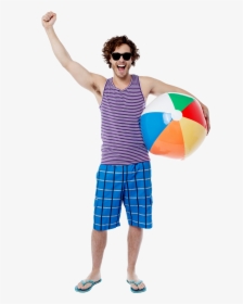 Men With Beach Ball Png Image - Beach Ball People Png, Transparent Png, Free Download
