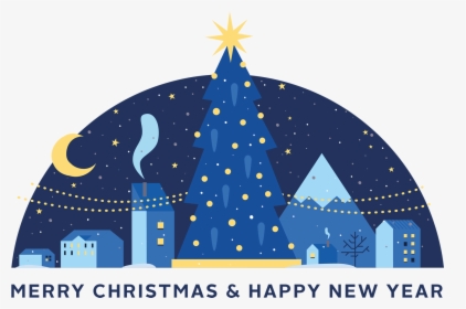 Merry Christmas And Happy New Year - Illustration, HD Png Download, Free Download