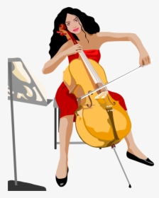 String Instrument,viola,bowed String Instrument - Person Playing Cello Clipart, HD Png Download, Free Download