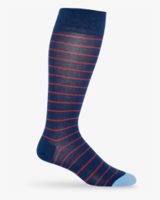 Navy Blue Socks With Red Stripe - Sock, HD Png Download, Free Download