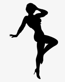 Female Silhouette Woman Clip Art - Silhouette Of A Woman Posing, HD Png Download, Free Download
