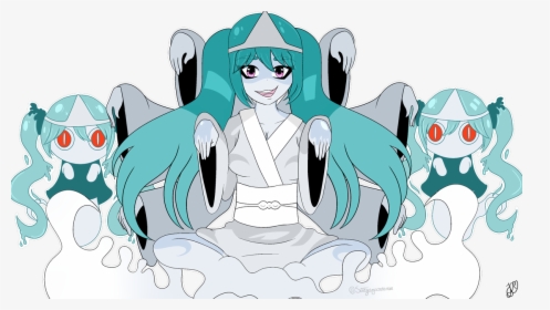 Hatsune Miku Belongs To Crypton Future Media Ghosts - Cartoon, HD Png Download, Free Download