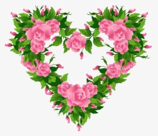 Heart With Flowers Clipart Png Black And White Download - Coracao Com Flor Png, Transparent Png, Free Download