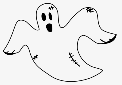 Stitched Ghost Svg Clip Arts - Ghost Clipart Black And White, HD Png Download, Free Download