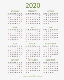 All Months Calendar 2020 Background Png Image - Calendar 2020 Pdf Download, Transparent Png, Free Download