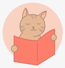 Cat Reading - Cat Reading Png, Transparent Png, Free Download