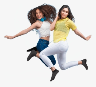 Two Teen Girls Jumping - Girls Jumping At Sky Zone, HD Png Download, Free Download